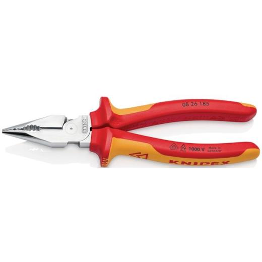 Spitzkombizange L.185mm pol.Mehrkomp.-Hülle verchr.VDE KNIPEX