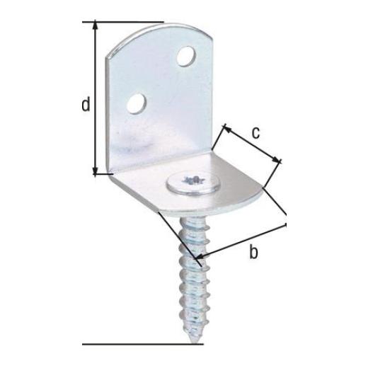 Flechtzaunhalter 83x32x30x38mm galv.verz.d.pass.L-Form GAH | 50 Stück