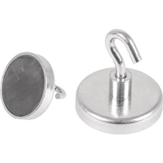 Kraftmagnet D.36mm verzinkt,m.Hak.5St./Karton EICHNER