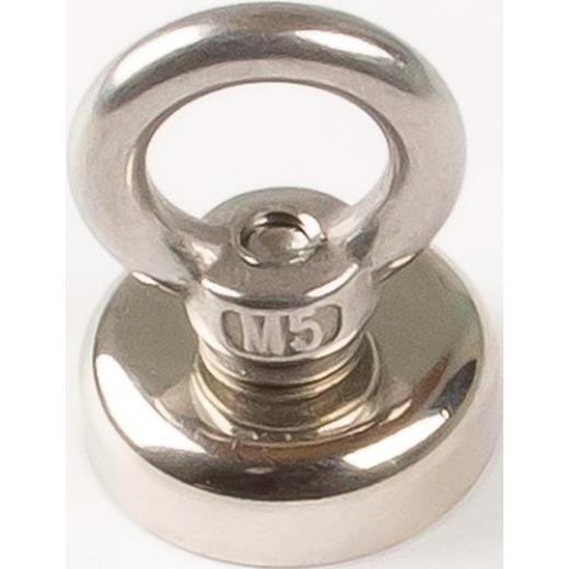 Neodymmagnet D.25mm verzinkt,m.Öse D.13,5mm 5St./Karton EICHNER