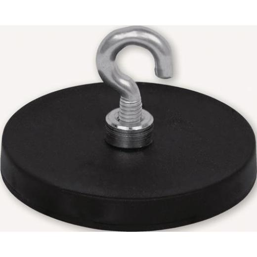 Neodymmagnet D.43mm gummierter Magnet,m.Hak.D.6,4mm 5St./Karton EICHNER