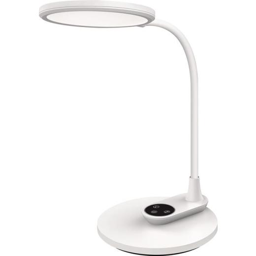 Schreibtischleuchte Horizon ABS,Silik.weiß H.390mm Standfuß+Wandmontage