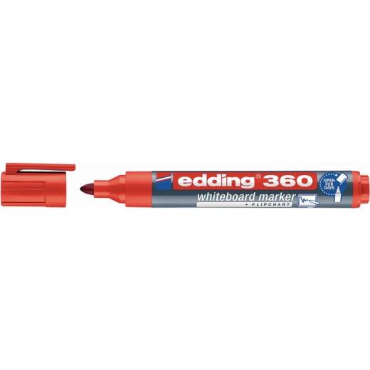 Whiteboardmarker 360 rot Strich-B.1,5-3mm Rundspitze | 10 Stück