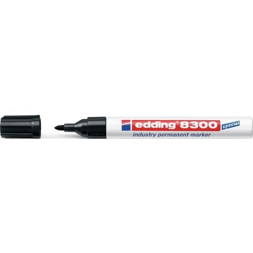 Industrie-Permanentmarker 8300 schwarz Strich-B.1,5-3mm Rundspitze EDDING | 10 Stück