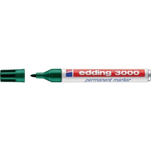 Permanentmarker 3000 grün Strich-B.1,5-3mm Rundspitze EDDING | 10 Stück