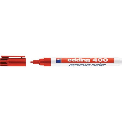 Permanentmarker 400 rot Strich-B.1mm Rundspitze EDDING | 10 Stück