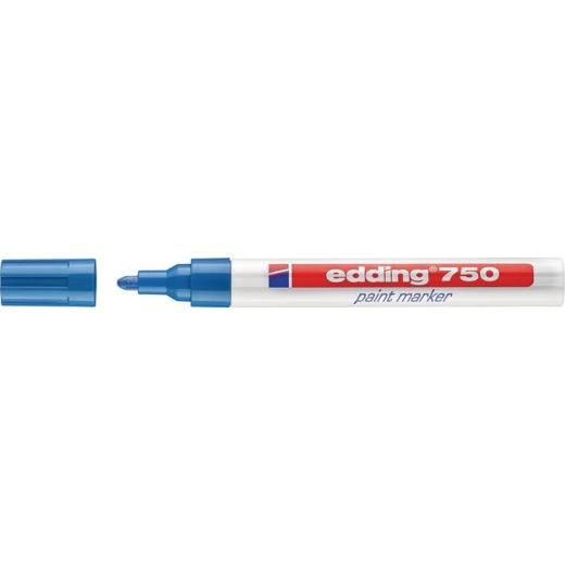 Lackmarker 750 blau Strich-B.2-4mm Rundspitze EDDING | 10 Stück