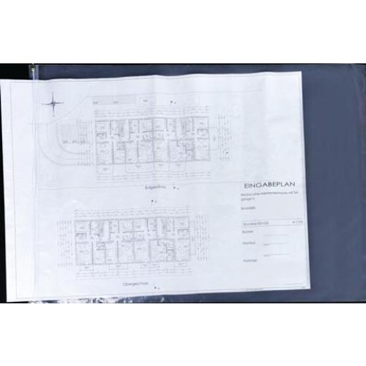 Planschutztasche 1050x1800mm Gleitverschluss 2-s.transp.BÖCK | 10 Stück