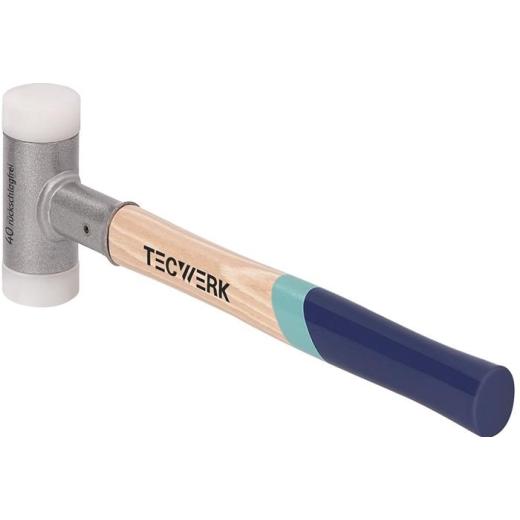 Schonhammer L.380mm Kopf-D.45mm Hickory rückschlagfrei hart Nyl.weiß TECWERK