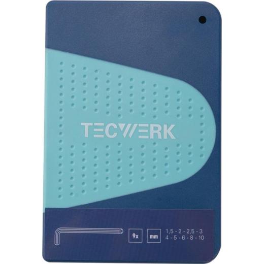 Winkelschraubendrehersatz 9-tlg.Klappkassette SW 1,5-10mm kurz S2-Stahl TECWERK
