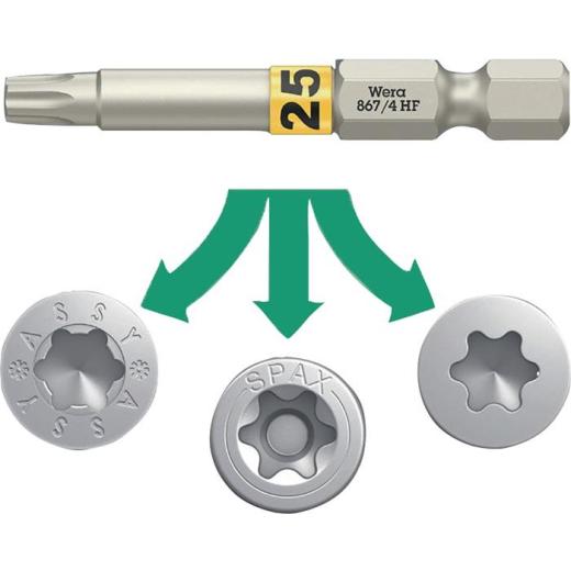 Bit 867 TORX® HF 1/4 Zoll TX 20 | Länge 50 mm | m.Farbleitsystem WERA