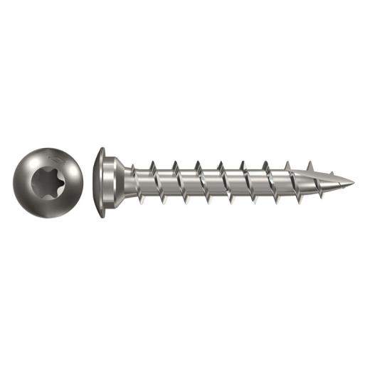 fischer Pfostenschrauben 7 x 40/30, TX30, Zentrierkopf,  Edelstahl A2 - 50 Stück