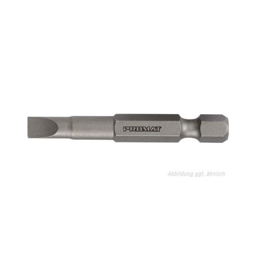 Bit f.Schlitzschrauben 6,5 mm | Länge 50 mm | 1/4 Zoll E6,3 Schneidenstärke 1,2 mm | TECWERK | 10 Stück