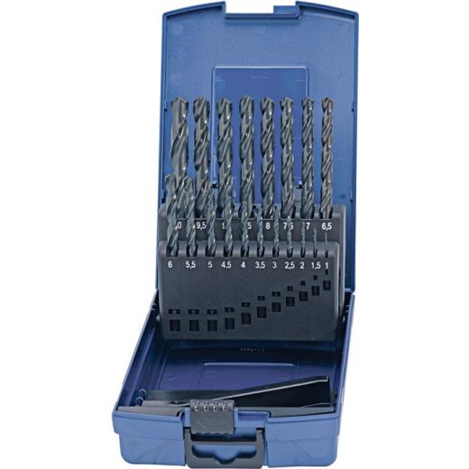 Spiralbohrersatz DIN 338 TypN - Ø 1-10x0,5 mm HSS 19tlg.Ku.-Kass.TECWERK