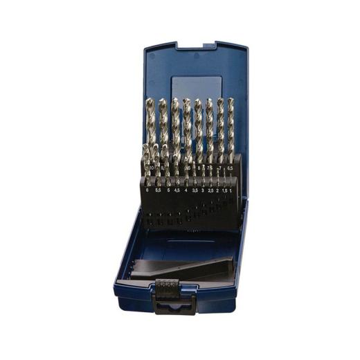 Spiralbohrersatz DIN 338 Typ VA - Ø 1-13x0,5 mm HSS-Co 25tlg.Ku.-Kass.TECWERK