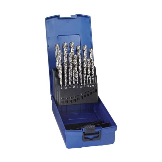Spiralbohrersatz DIN 338 Typ W - Ø 1-13x0,5 mm HSS 25tlg.Ku.-Kass.TECWERK