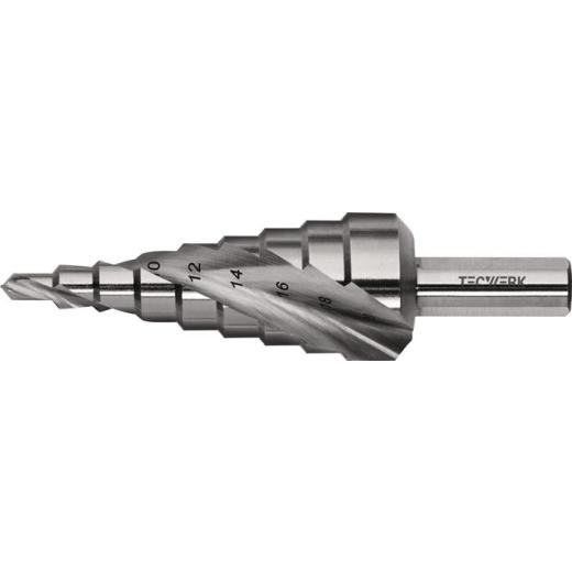 Stufenbohrer Bohrber.4-20mm HSS Spiralnut Z.2 Stufen 9 TECWERK