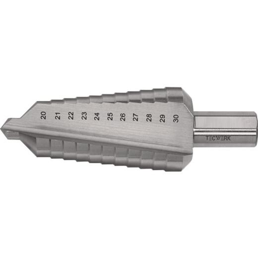 Stufenbohrer Bohrber.20-30mm HSS ger.genutet Z.2 Stufen 11 TECWERK