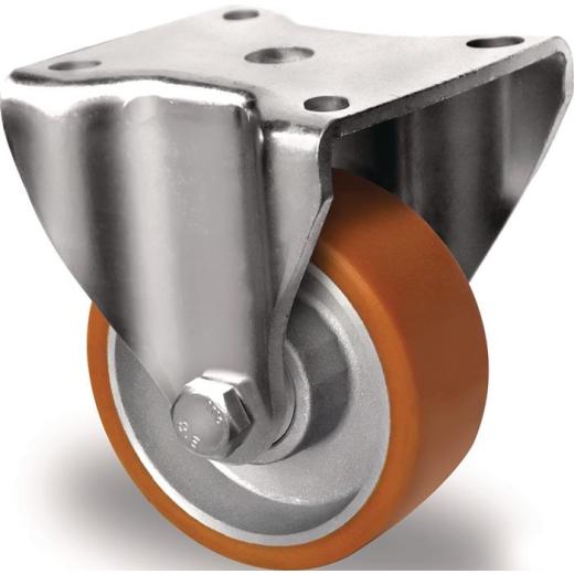 Bockrolle D.80mm Trgf.180kg PU Platte L100xB88mm Farbe Rl.braun TECWERK