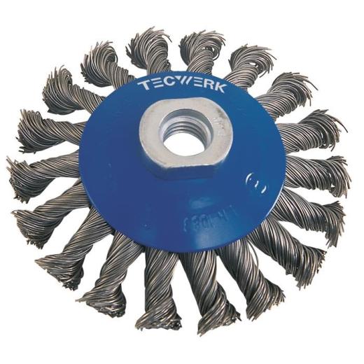 Kegelbürste D.115mm Drahtstärke 0,5mm STA 15mm 12500min-¹ TECWERK