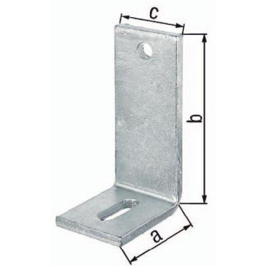 Verstellwinkel Schenkel-L.150x80mm S.8mm TZN GAH | 10 Stück