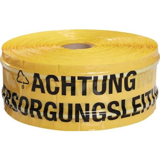 Trassenwarnband Aufdruck Achtung Versorgungsleitung B.150mm L.250m gelb