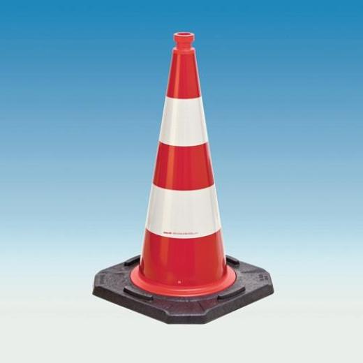 Leitkegel TL H.500mm BAST geprüft,2 Streifen 33x33cm
