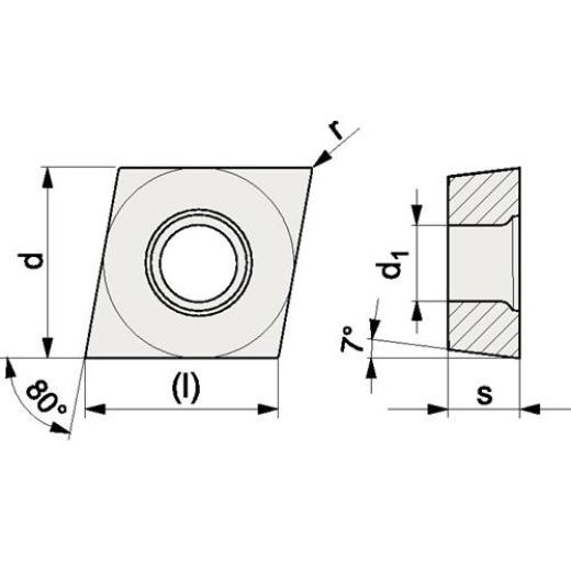 Wendeschneidplatte CCGT 060202-AL N20 Bearb.Alu.PROMAT | 10 Stück