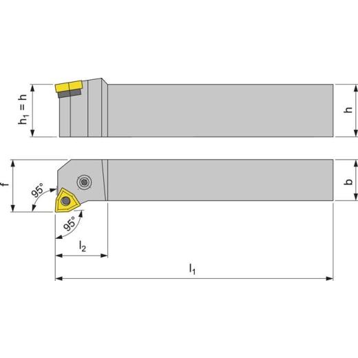 Klemmdrehhalter PWLNL 2525 M 08 li. vern. Außendrehen TECWERK