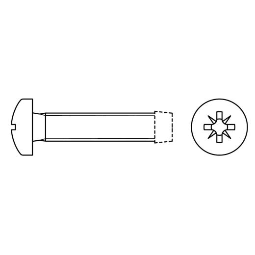 Gewindefurchende Schrauben mit Linsenkopf und PZ | DIN 7500 | CM 5 x 40 -Z | 500 Stück