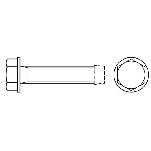 Gewindefurchende Schrauben mit Sechskant-Flanschkopf | ~DIN 7500 | DM 4 x 30 | 1000 Stück