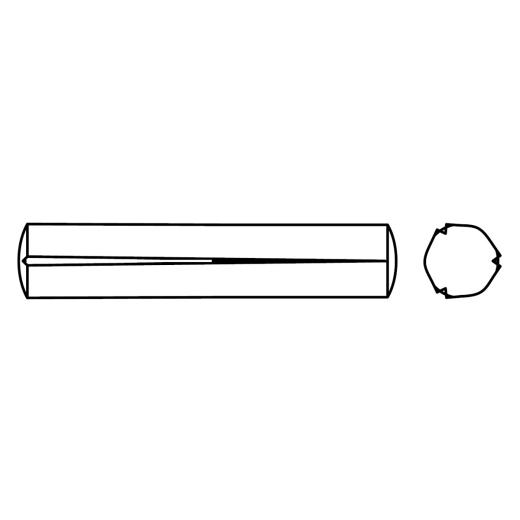ISO 8744 Kegelkerbstifte | 2 x 6 | 250 Stück