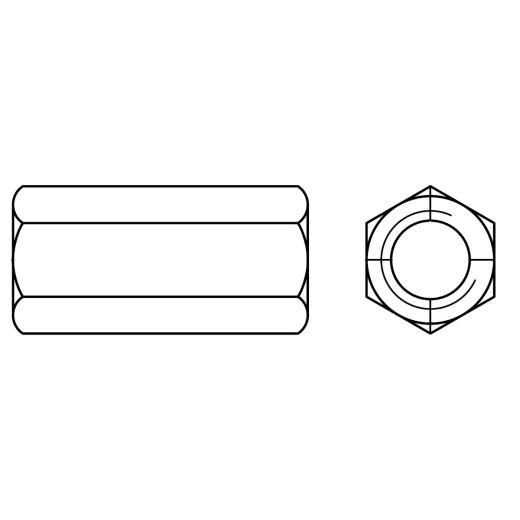 Verbindungsmuffen | M 30 x 60 SW46 | Edelstahl A1 | 5 Stück