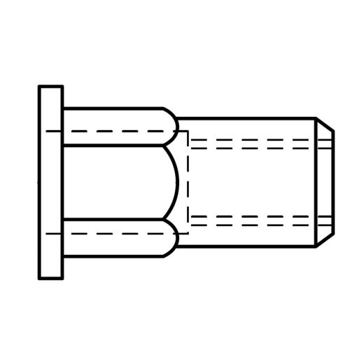 Blindniet-Muttern | M 8 /0,5 -3,5 | galv. Verzinkt | 100 Stück