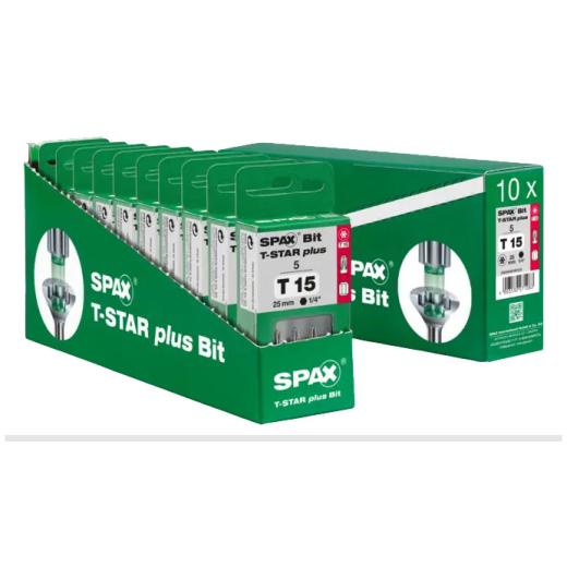 SPAX-Torx Bit mit Zapfen T10, Länge: 25 mm | Großpack 10 x 5 Stück