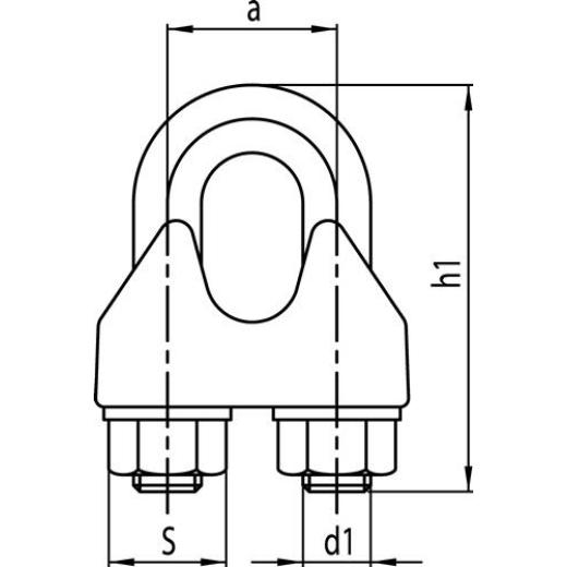 Sicherheitsdrahtseilklemme DIN 1142-EN 13411-5 Gew.M6 Nenn-Gr.6,5mm verz. | 100 Stück