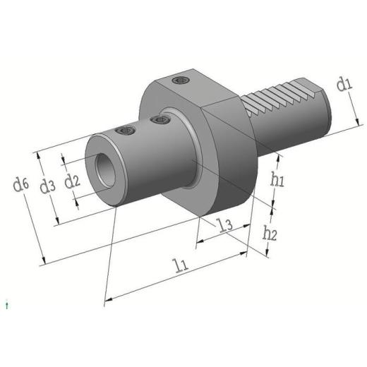 Werkzg.h.E1 DIN 69880 Spann-D.40mm VDI30 z.Wendeplattenbohrer TECWERK