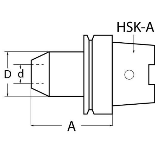 Flächenspannfutter DIN 69893A Weldon Spann-D.20mm HSK-A63 A.-L.80mm m.IK TECWERK