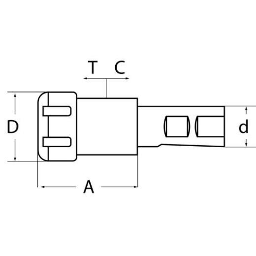 Gewindeschneidfutter Synchron DIN 1835 B+E M3-M20 Schaft-D.25mm A.-L.63mm TW
