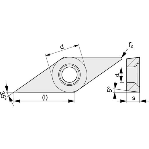 Wendeschneidplatte VBMT160404-M PMK10 Bearb.mittel TECWERK | 10 Stück