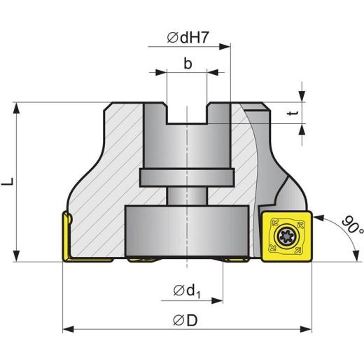 Eckfräser D.80mm vern.m.IK Z.6 SDMT 120508 TECWERK
