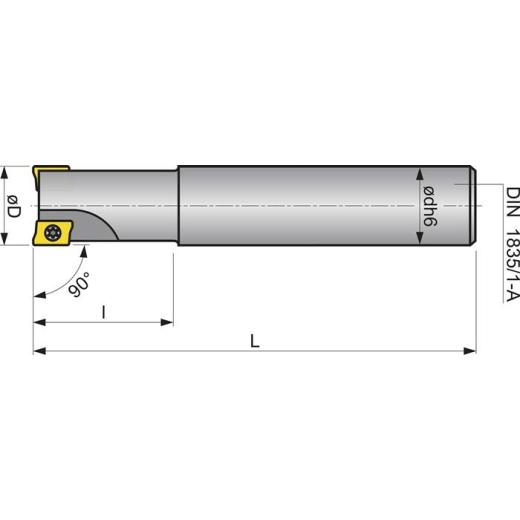 Schaftfräser D.25mm vern.m.IK Z.4 APKT-10 TECWERK