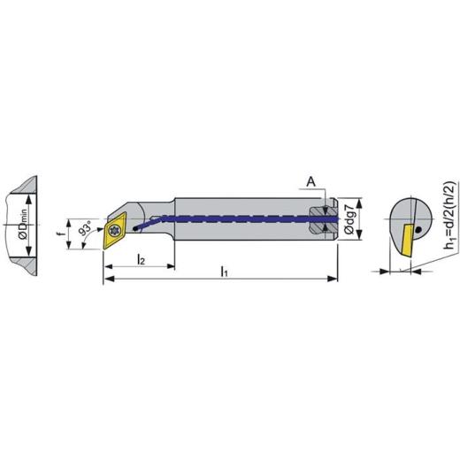 Bohrstange A1012K-SDUCL 07 li.vern.m.IK TECWERK