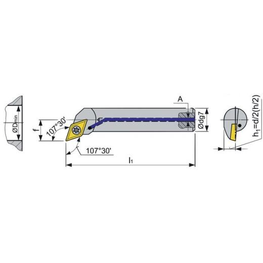 Bohrstange A20Q-SDQCL 11 li.vern.m.IK TECWERK