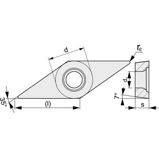 Wendeschneidplatte VCGT160402-AL UNI10 Bearb.Alu.TECWERK | 10 Stück