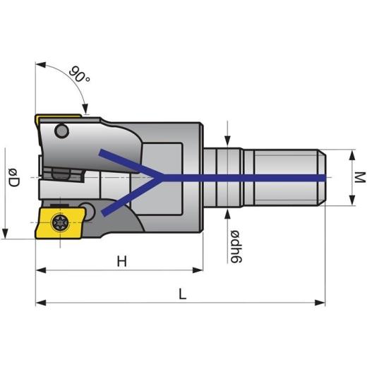 Einschraubfräser D.16mm vern.m.IK Z.2 APKT-10 TECWERK