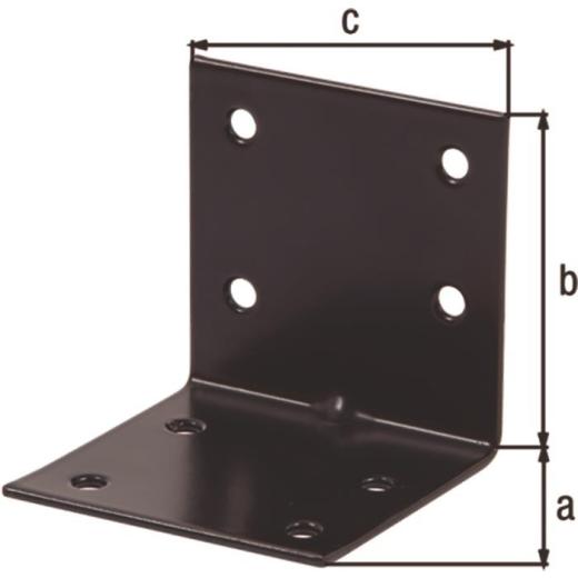 Lochplattenwinkel H60xB60xS2,5mm STA roh,verzinkt,schwarz ku.-besch.GAH | 25 Stück