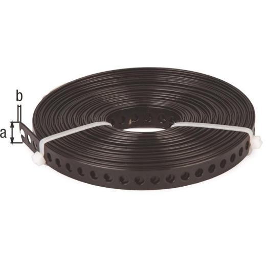 Lochband Band-B12x0,8mm L.10m verzinkt,schwarz ku.-besch.GAH | 5 Stück