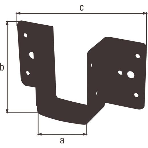 Balkenschuh 46/66 1mm STA verzinkt,schwarz kunststoffbesch.abgerundete Ecken GAH | 10 Stück