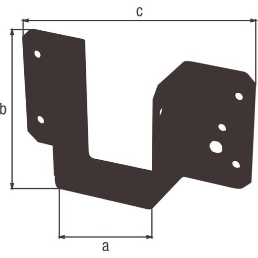 Balkenschuh 51/61 1mm STA verzinkt,schwarz kunststoffbesch.abgerundete Ecken GAH | 10 Stück
